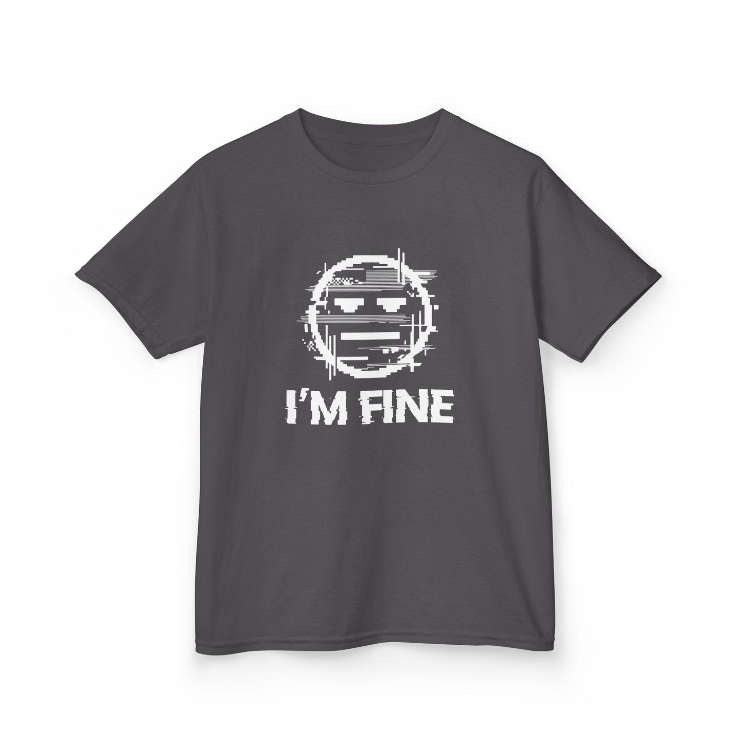 I’m Fine Glitched Smiley - Kids Tee