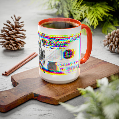 100 Dollars Bill - Neon Color Explosion - Color Accent Mug