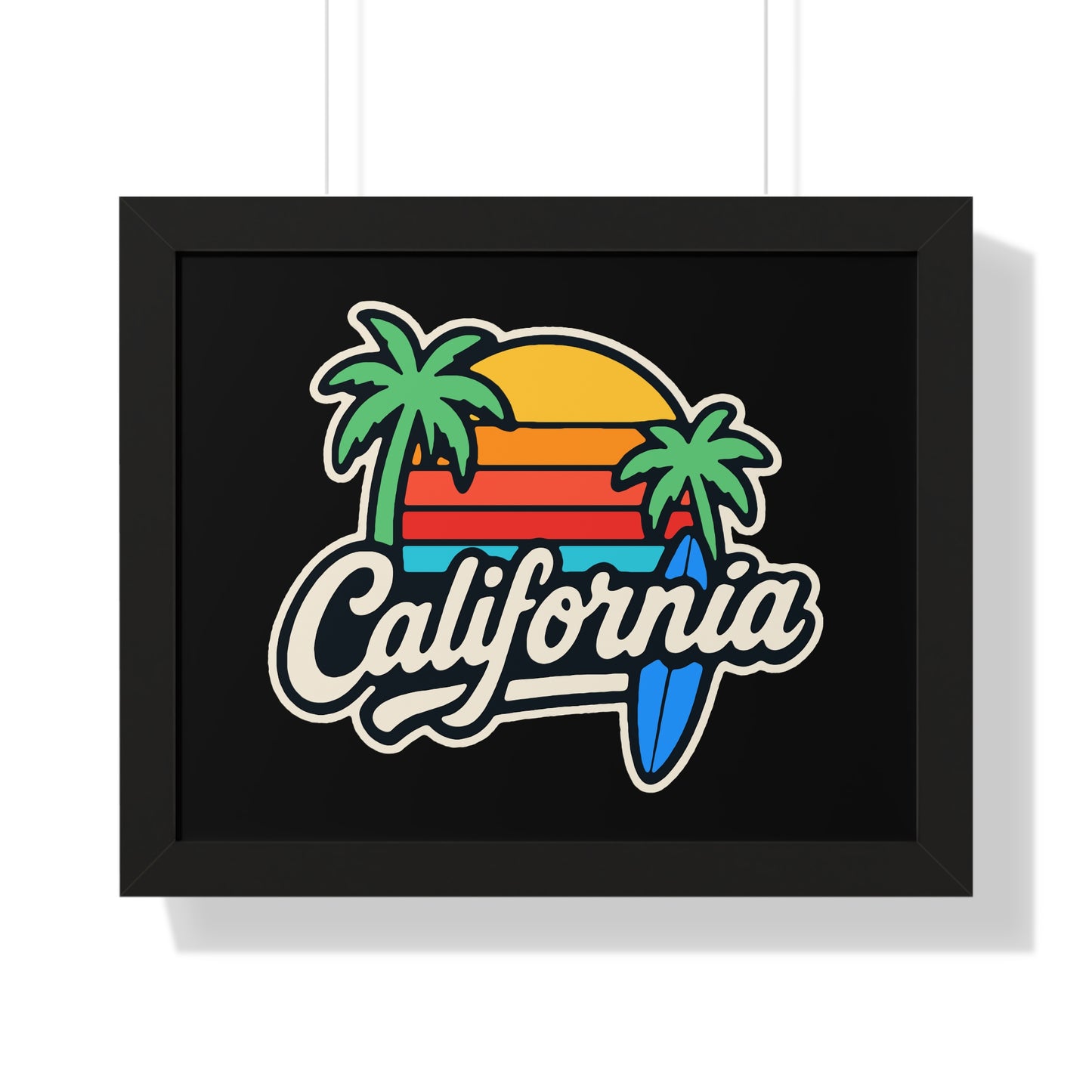 California Surf Vibes - Framed Poster