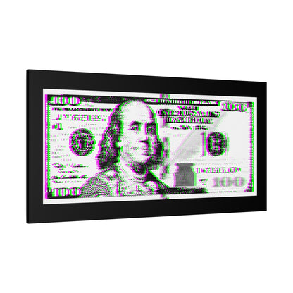 100 Dollars Bill - Green/Magenta Glitch - Canvas