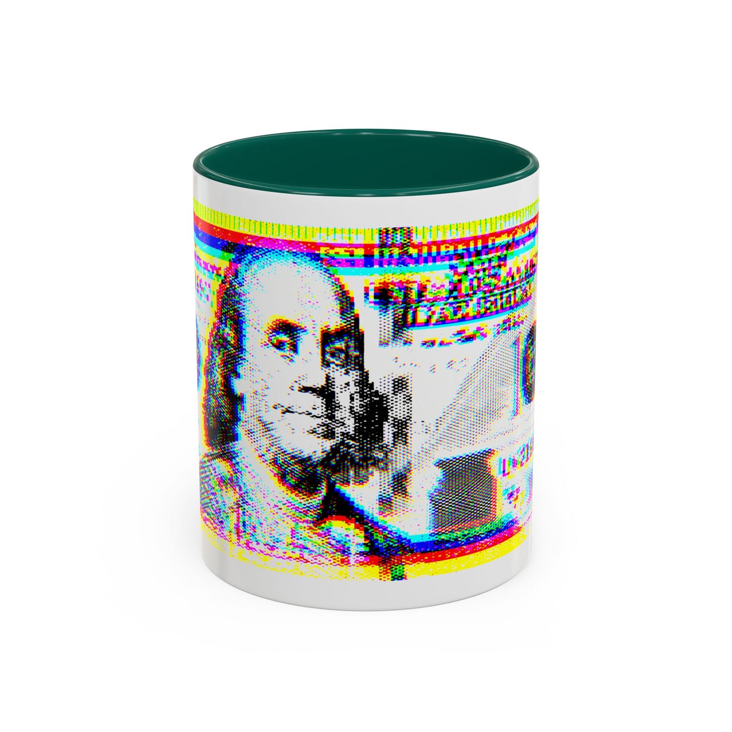 100 Dollars Bill - Neon Color Explosion - Color Accent Mug