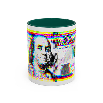 100 Dollars Bill - Neon Color Explosion - Color Accent Mug