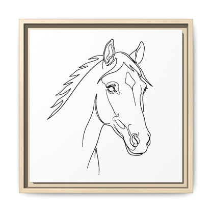 Horse Portrait Sketch - Framed Canvas