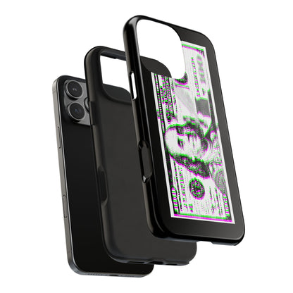 100 Dollars Bill - Green/Magenta Glitch - Phone Case