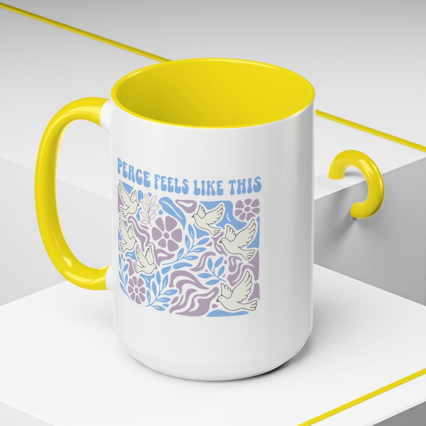 Peace Feels Like This - Color Accent Mug