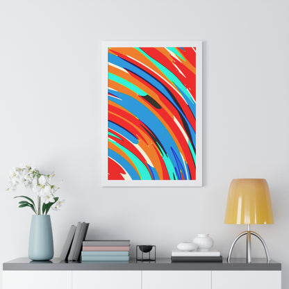 Abstract Rainbow Swirl Arc - Framed Poster