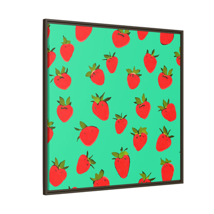 Strawberry Pattern - Framed Canvas