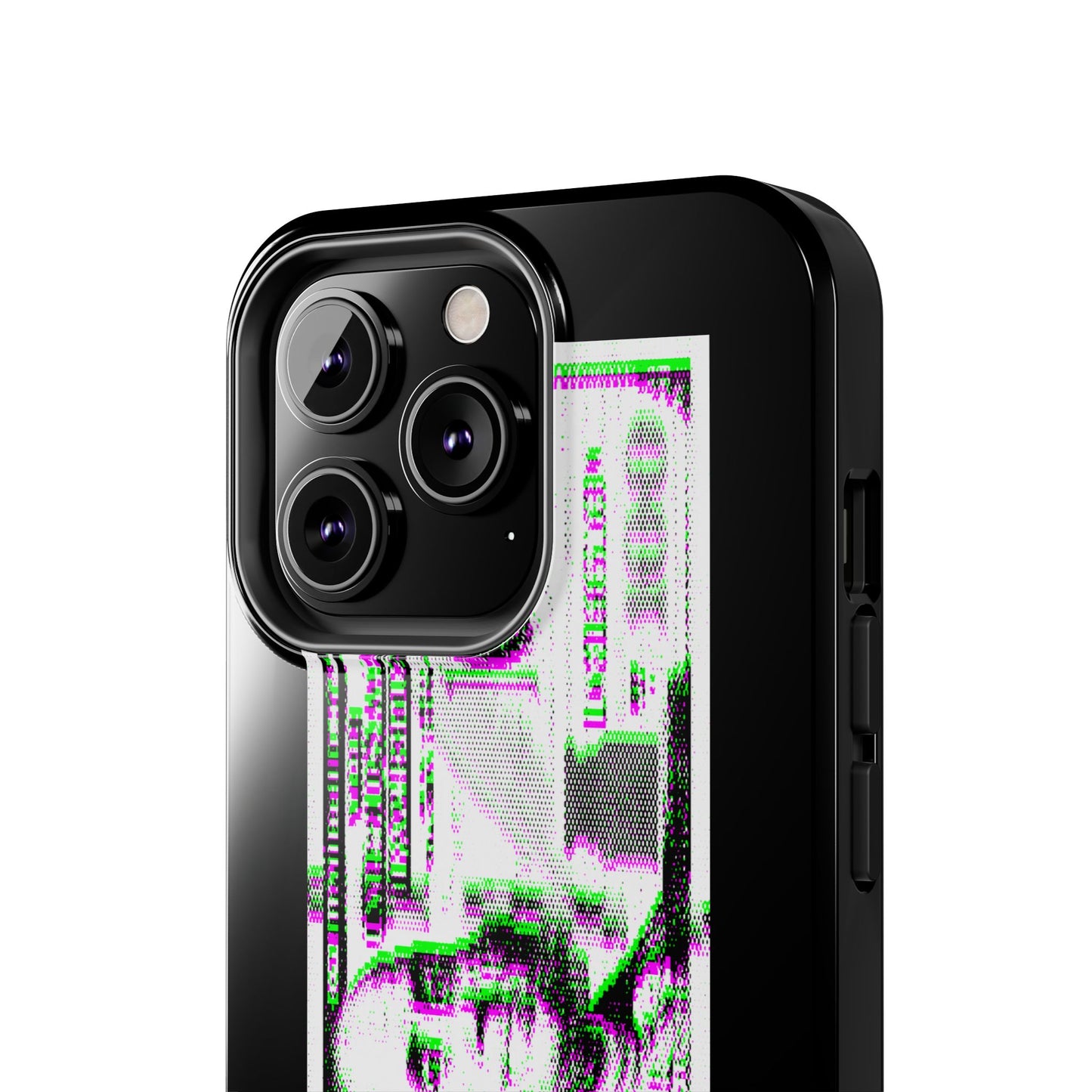 100 Dollars Bill - Green/Magenta Glitch - Phone Case