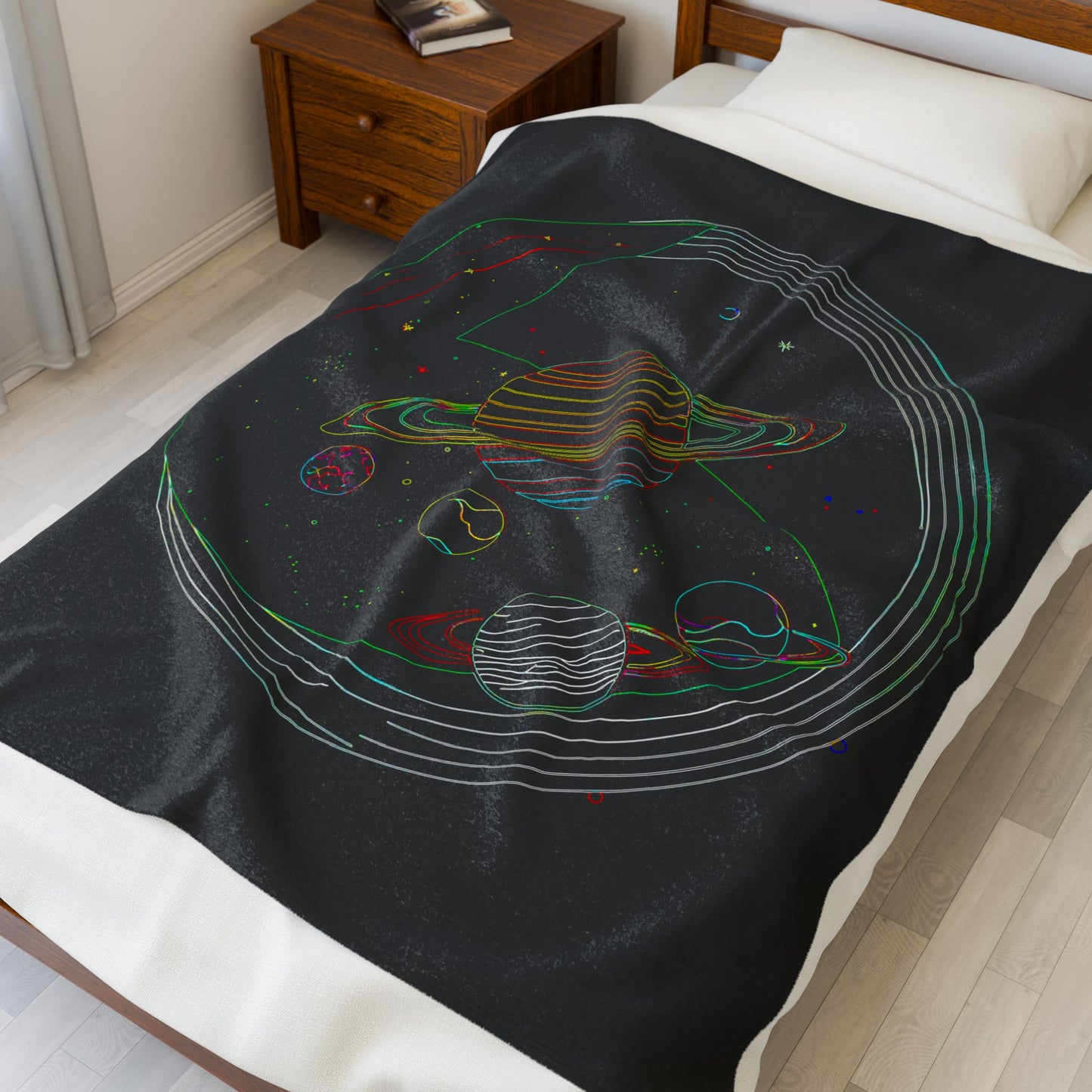 Cosmic Velveteen Plush Blanket - Space-Themed Throw, Cozy Gift for Stargazers, Home Decor, Astronomy Lovers, Birthday Present