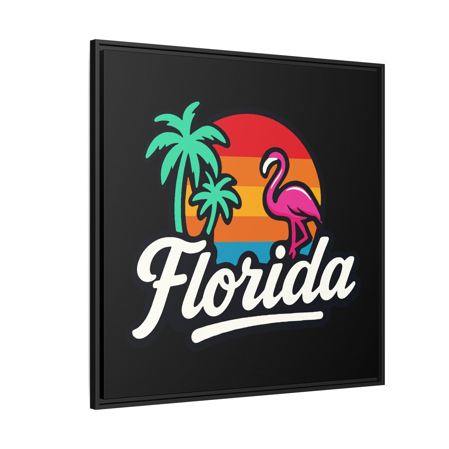 Florida Sunset Palm - Framed Canvas