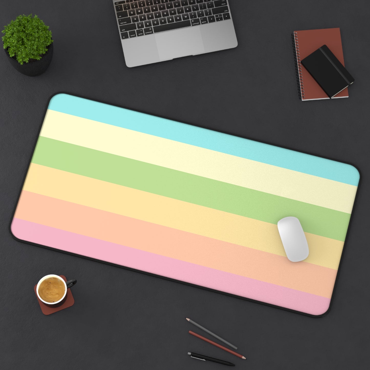 Pastel Stripes - Desk Mat