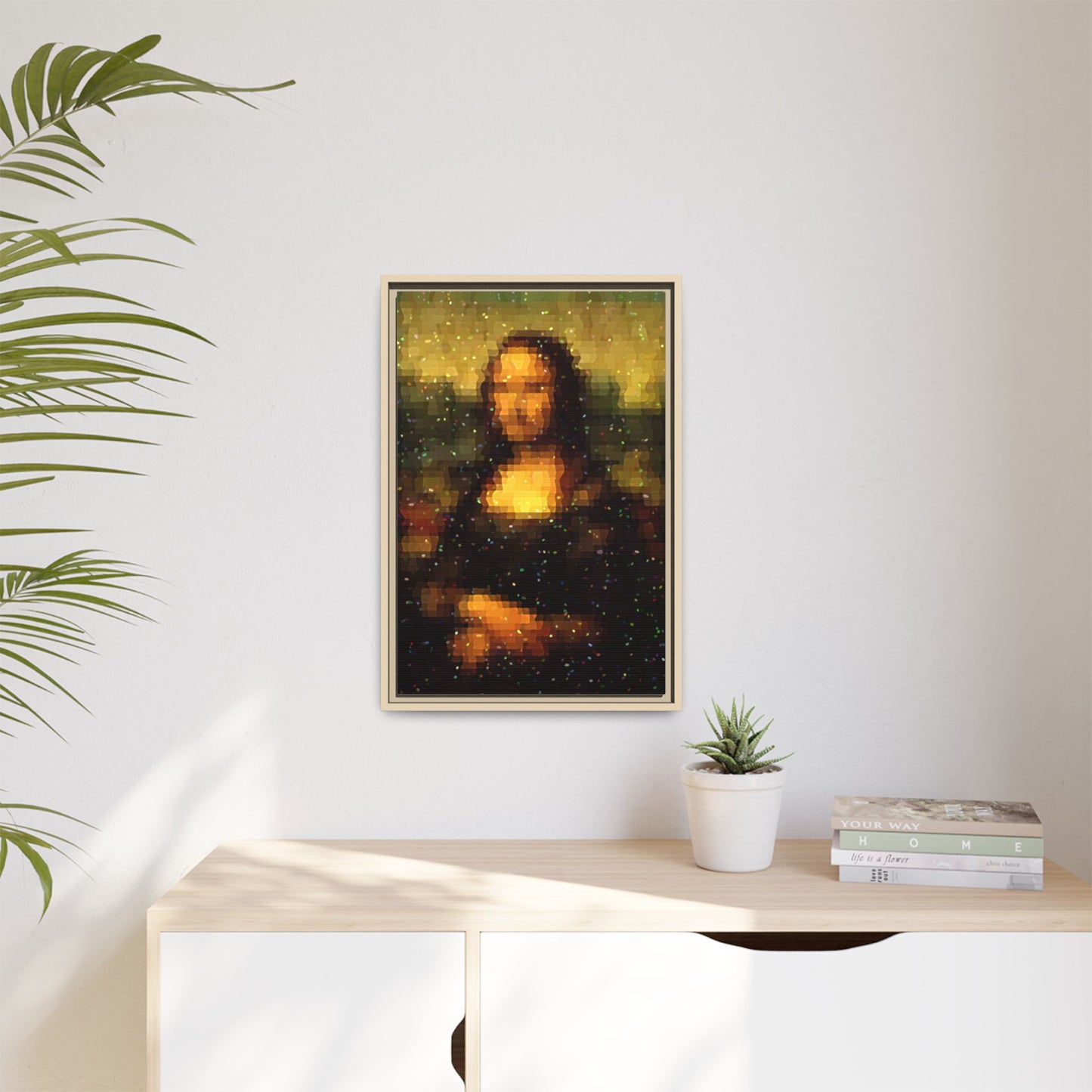 Pixel Muse — Silent Smile - Framed Canvas