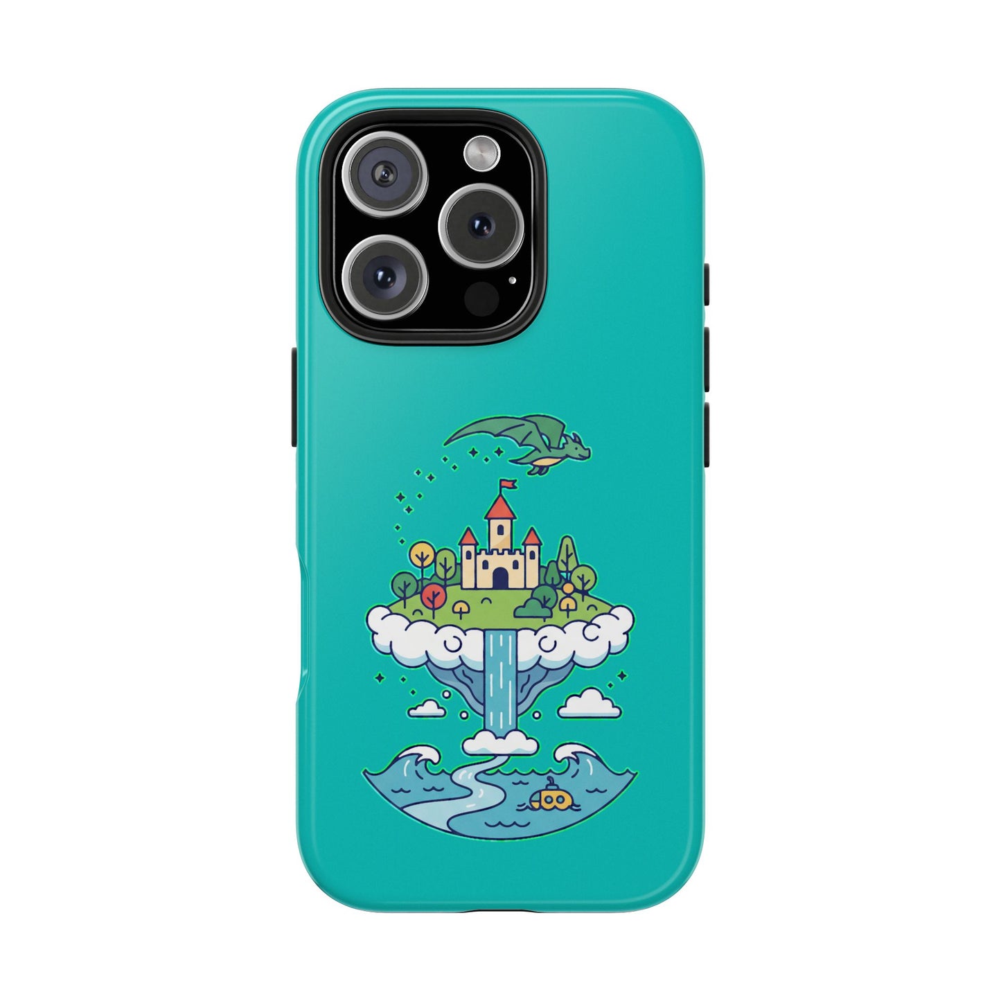 Floating Castle Dragon - Magical Fantasy Island - Phone Case