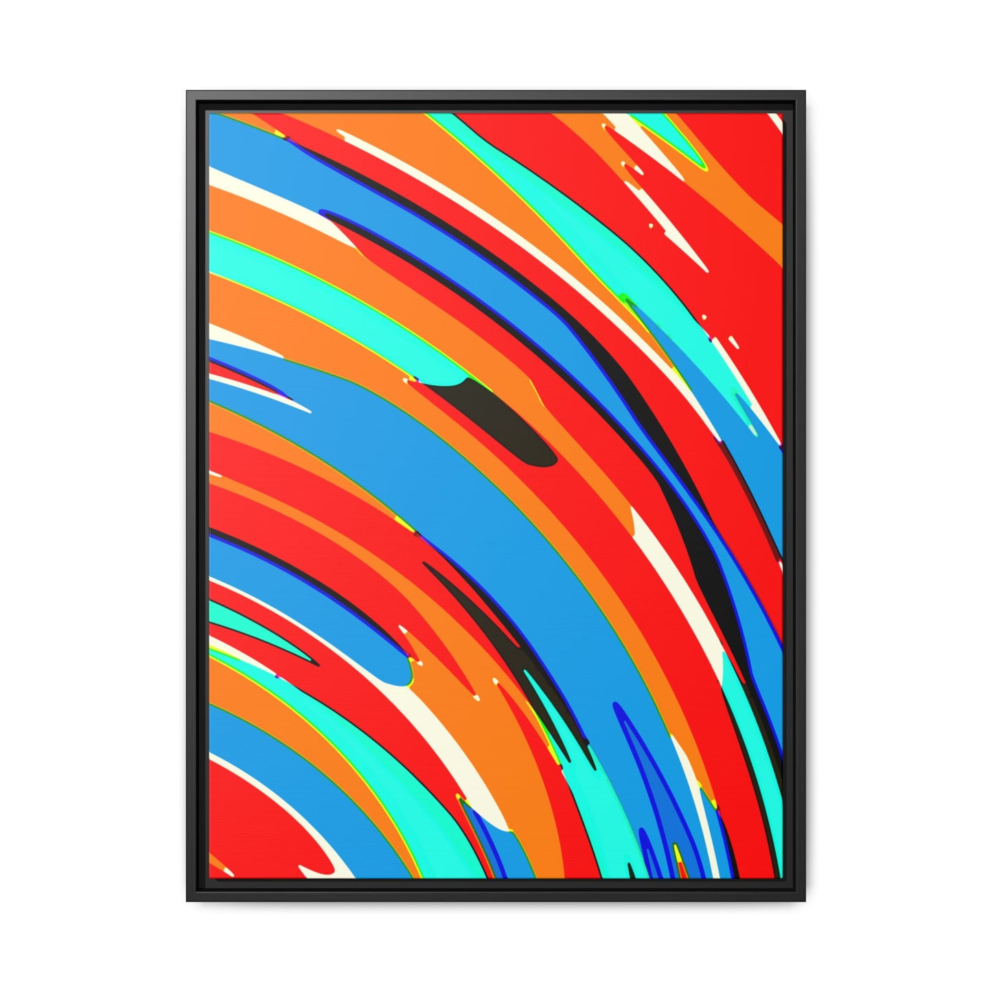 Abstract Rainbow Swirl Arc - Framed Canvas