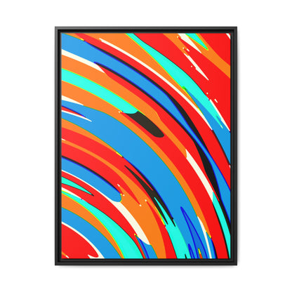 Abstract Rainbow Swirl Arc - Framed Canvas
