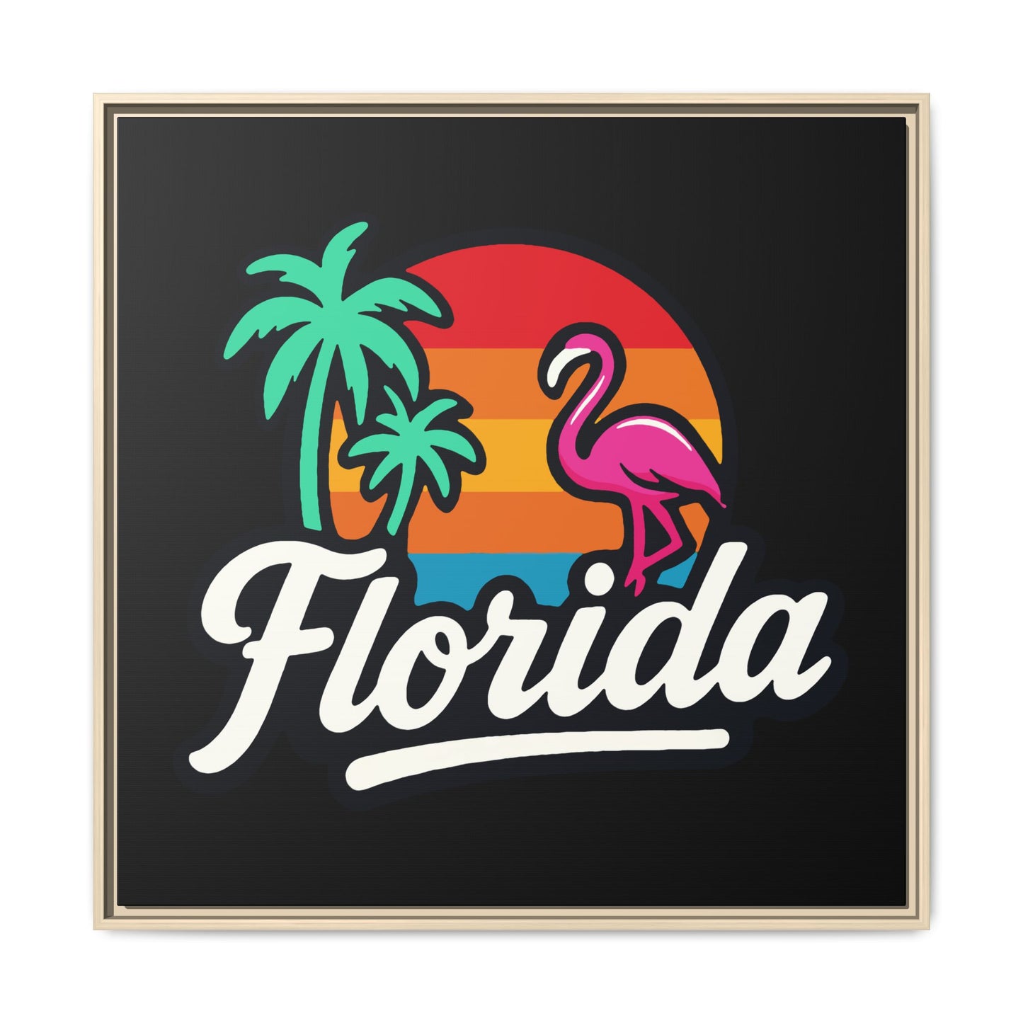 Florida Sunset Palm - Framed Canvas