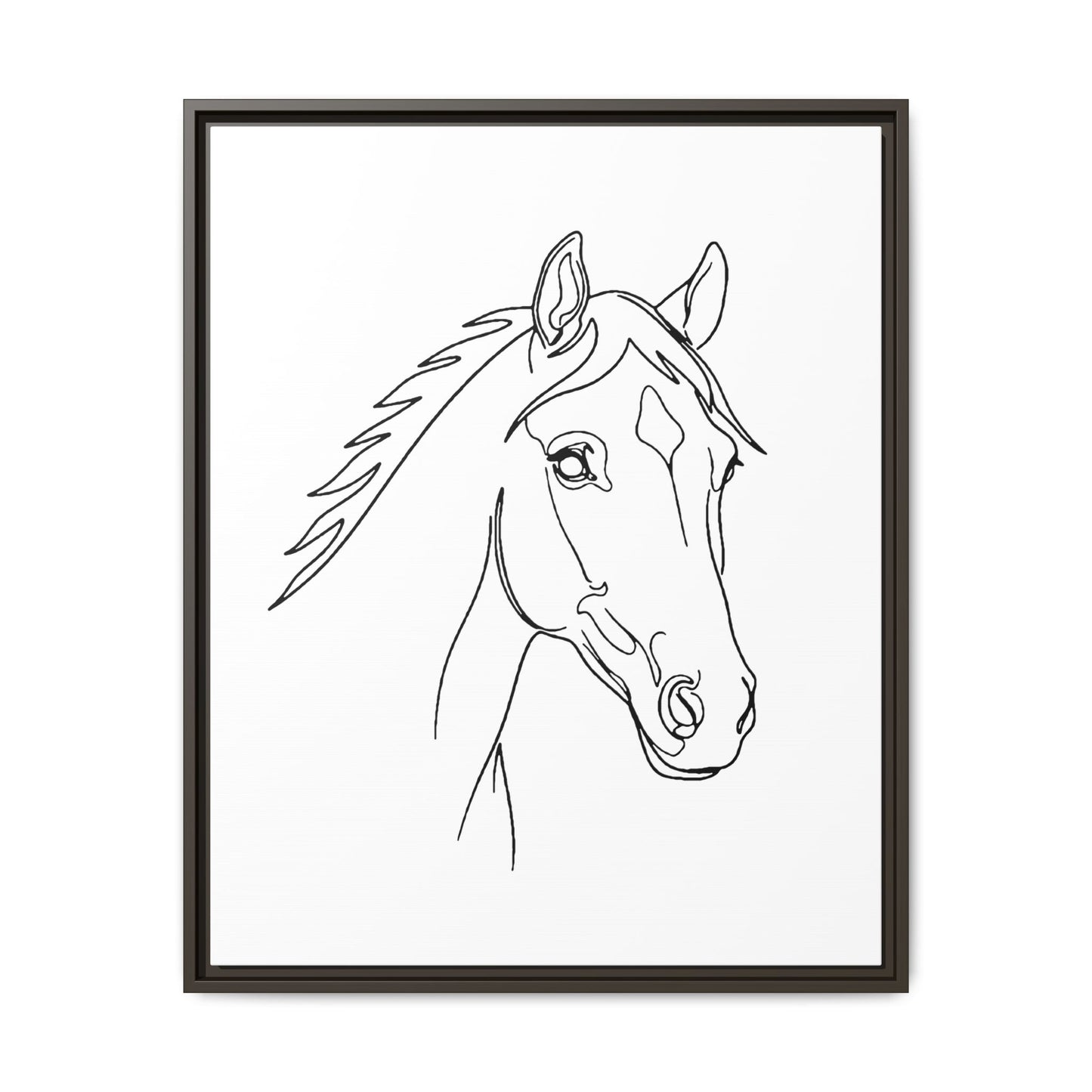 Horse Portrait Sketch - Framed Canvas