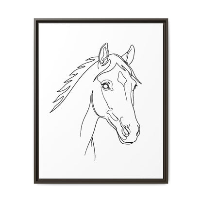 Horse Portrait Sketch - Framed Canvas