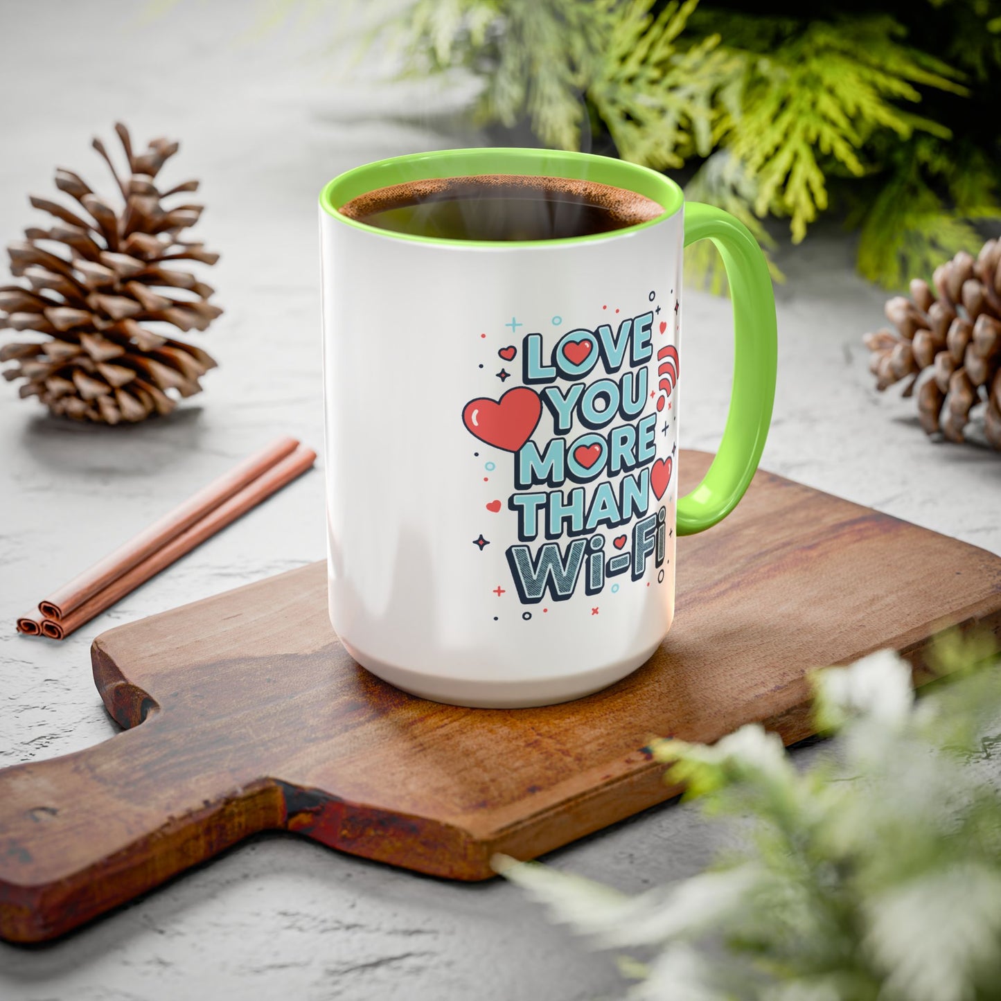 Love You More Than Wi‑Fi - Colorful Mug