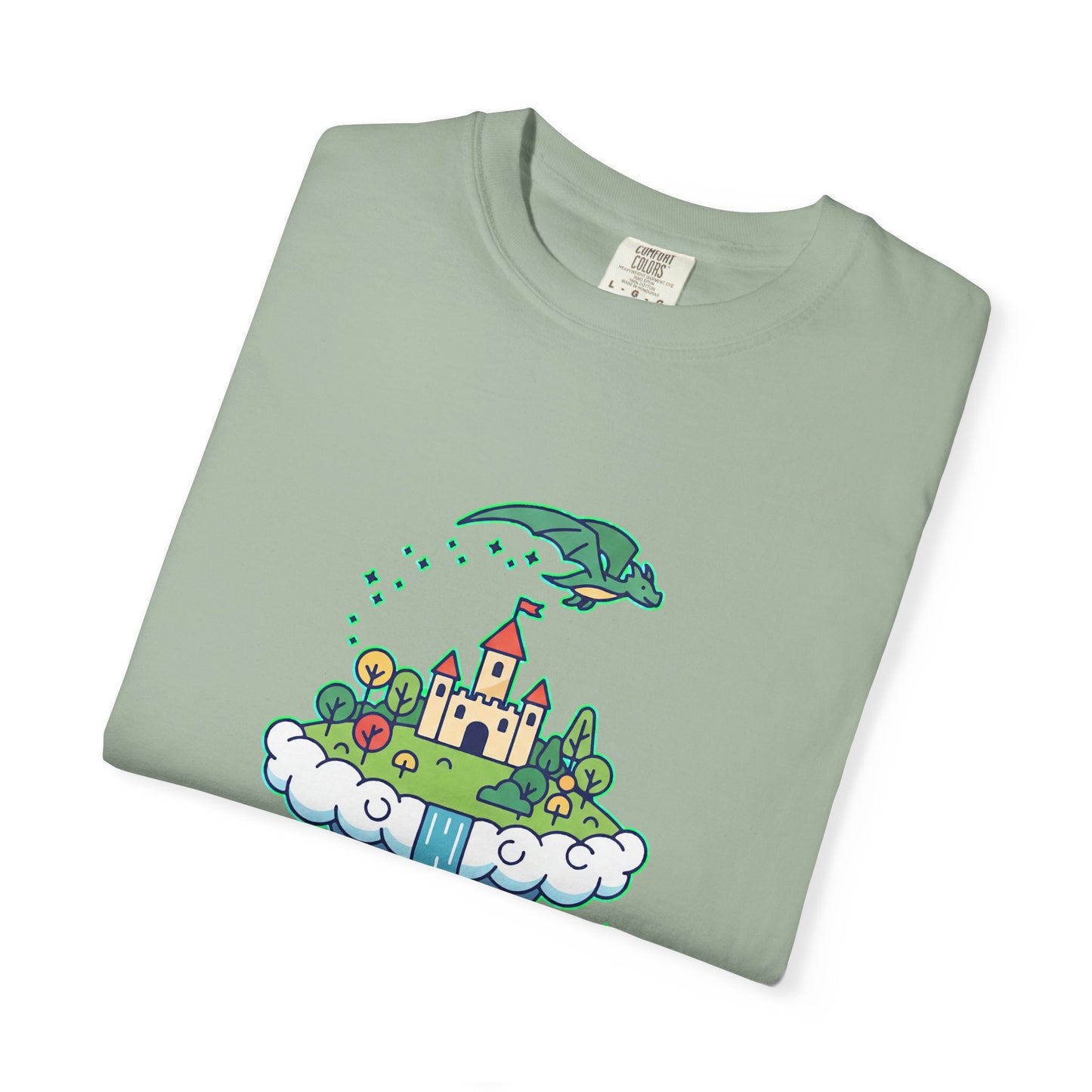 Floating Castle Dragon - Magical Fantasy Island - T-Shirt