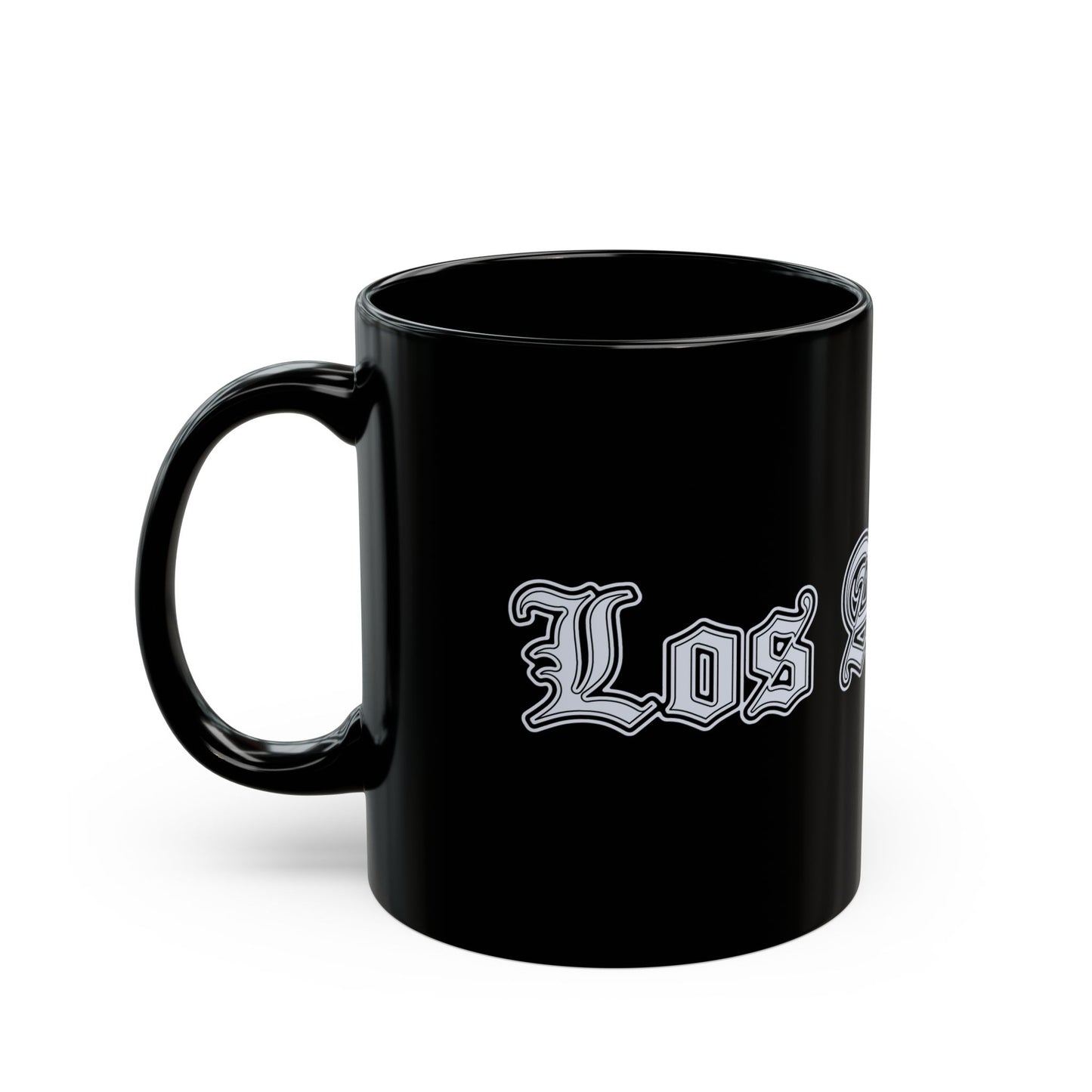 Los Angeles Black Mug - Trendy Coffee Cup for Urban Style Lovers, Gift for Travelers, Office Decor, Best Friend Gift, Unique Collectible - Silver Edition