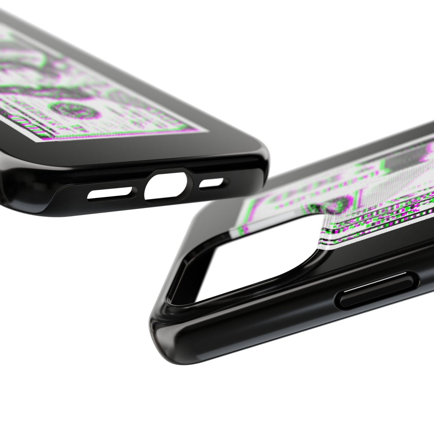 100 Dollars Bill - Green/Magenta Glitch - Phone Case