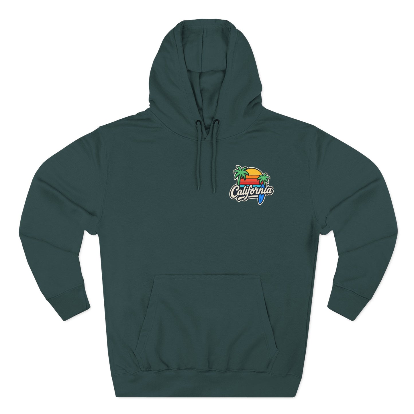 California Sunset Fleece Hoodie, Cozy Streetwear, Beach Vibes, Gift for Her, Summer Outfit, Travel Apparel