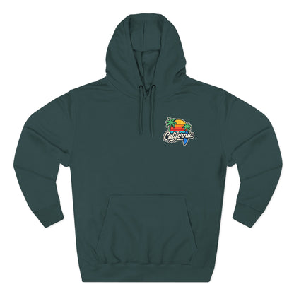 California Sunset Fleece Hoodie, Cozy Streetwear, Beach Vibes, Gift for Her, Summer Outfit, Travel Apparel