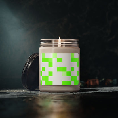 Lime Green Pixel Grid - Scented Candle