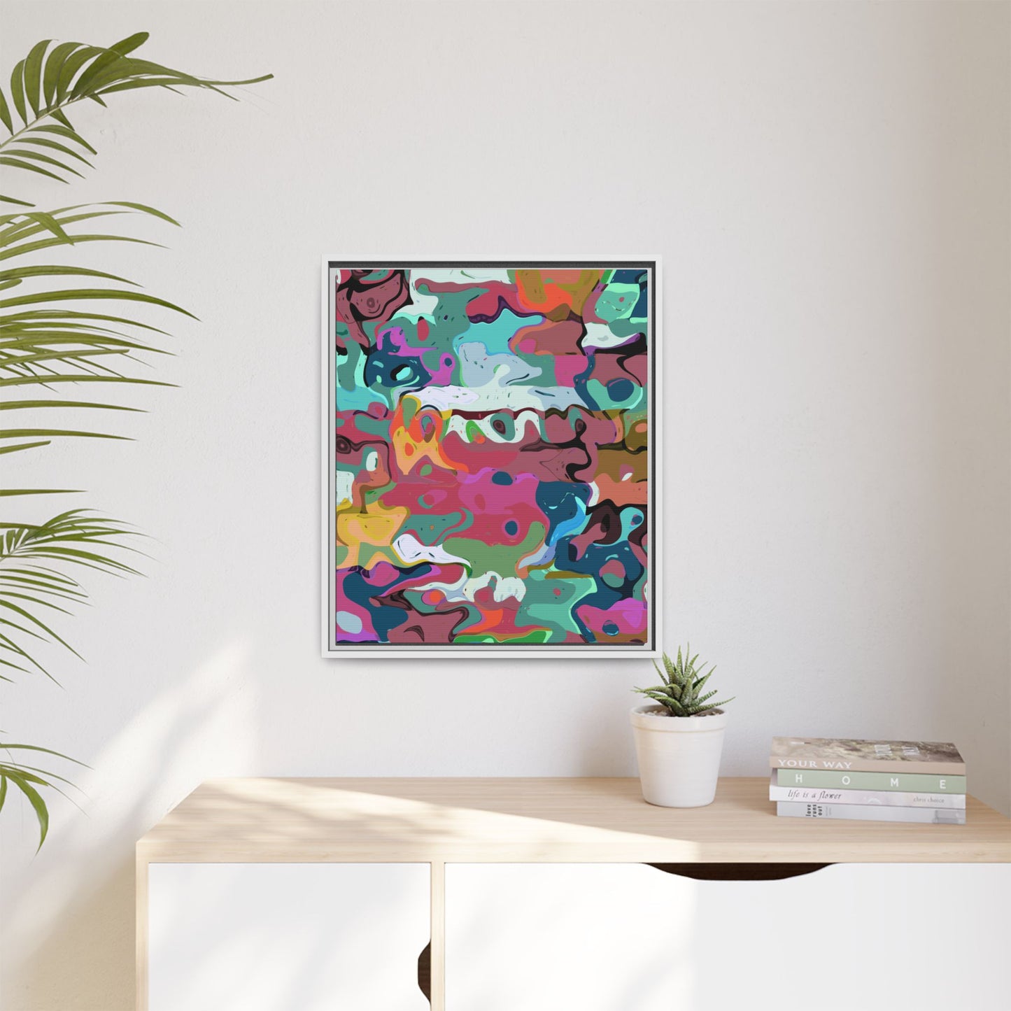 Colorful Abstract Marble - Framed Canvas