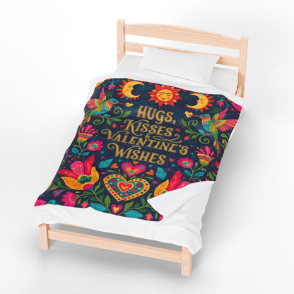 Hugs, Kisses & Valentine’s Wishes - Plush Blanket