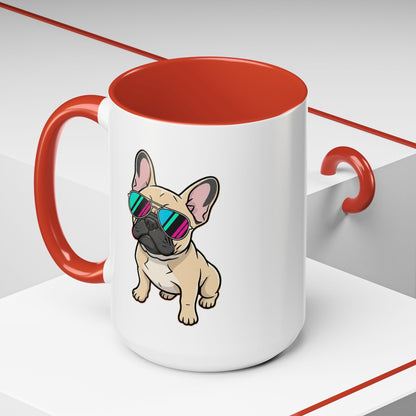 French Bulldog with Sunglasses - Color Accent Mug