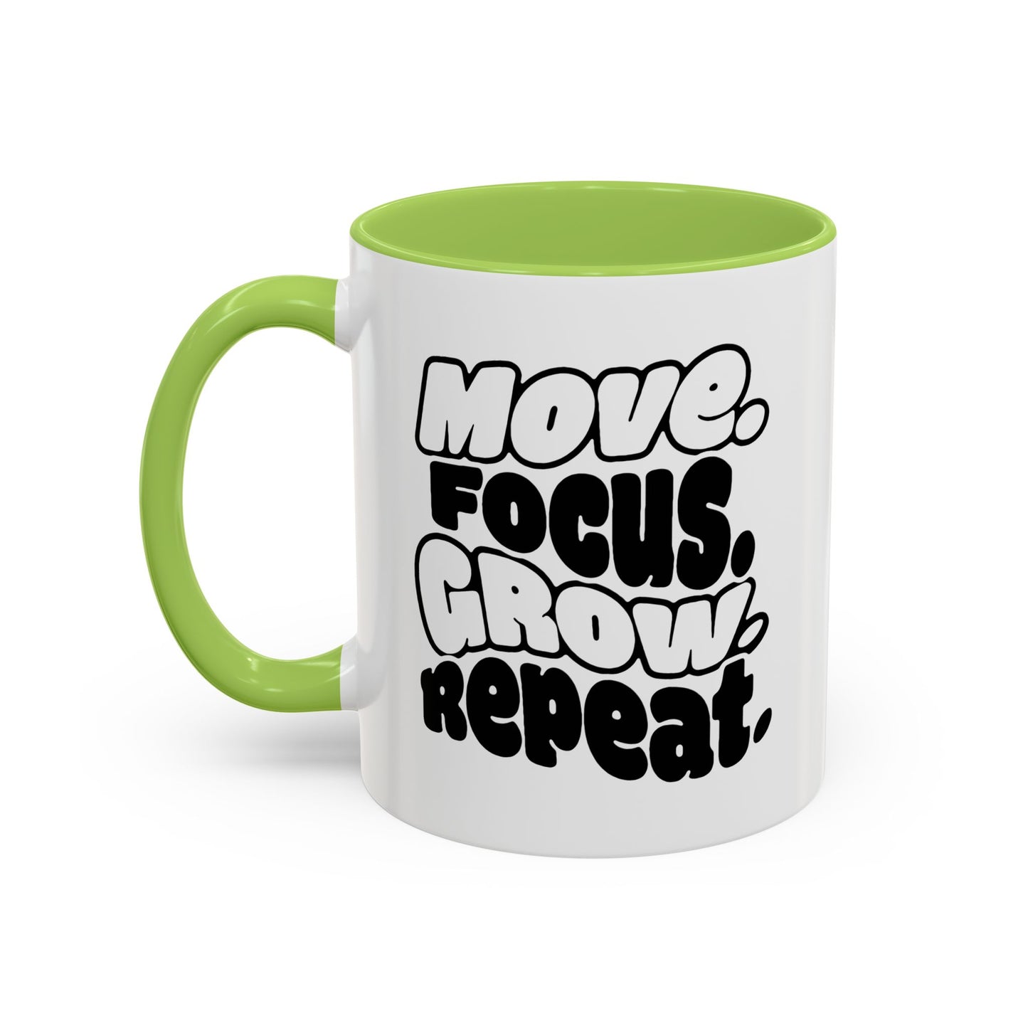 Move. Focus. Grow. Repeat. - Color Accent Mug