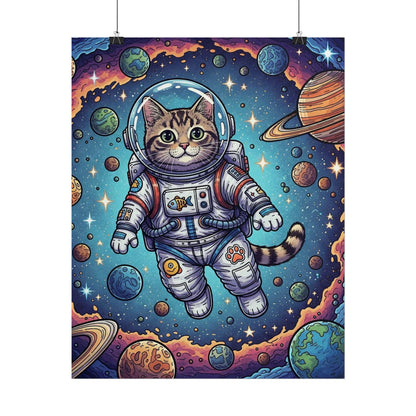 Astronaut Cat - Rolled Poster