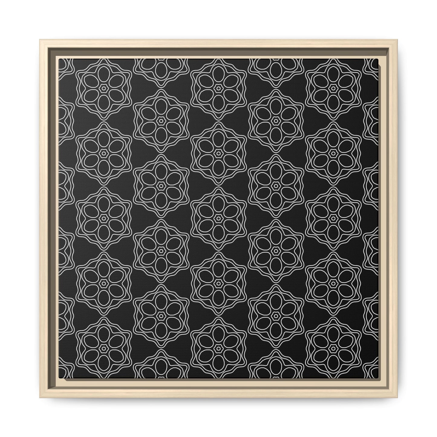 Geometric Sacred Flower - Framed Canvas