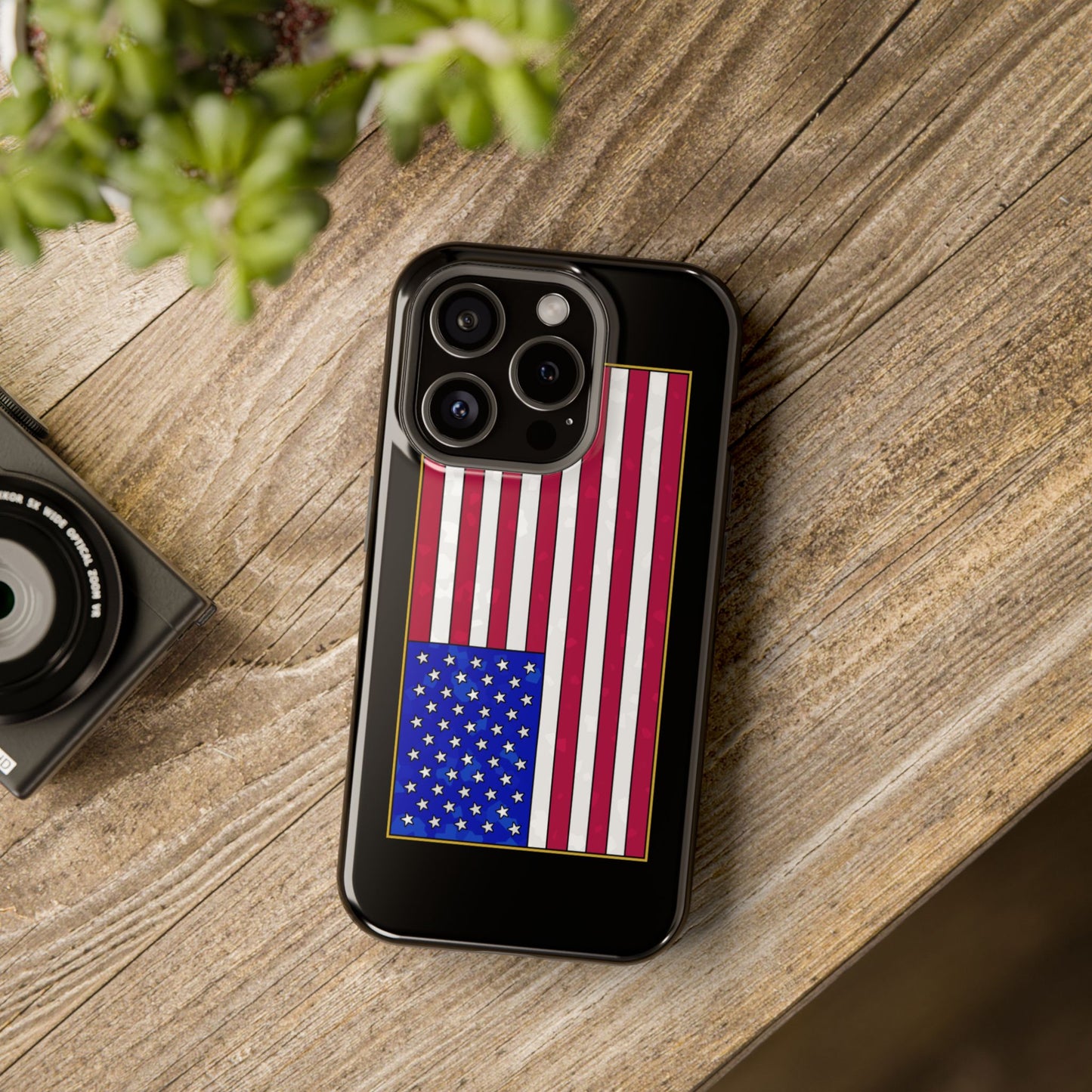 New Glory American Flag (Gold Edge Edition) - Magnetic Phone Case