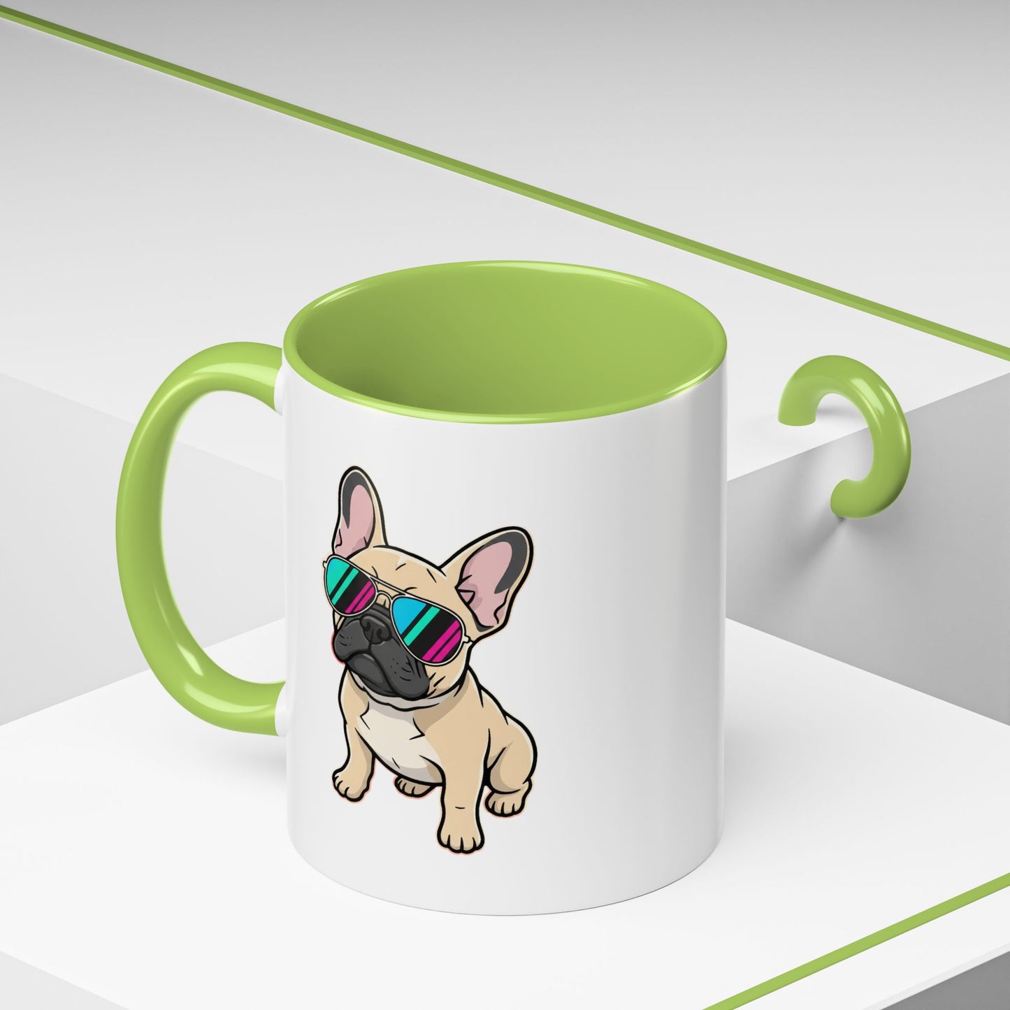 French Bulldog with Sunglasses - Color Accent Mug