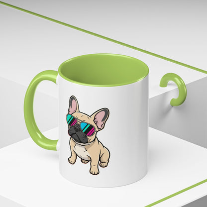 French Bulldog with Sunglasses - Color Accent Mug