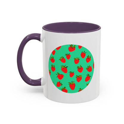 Strawberry Pattern - Color Accent Mug