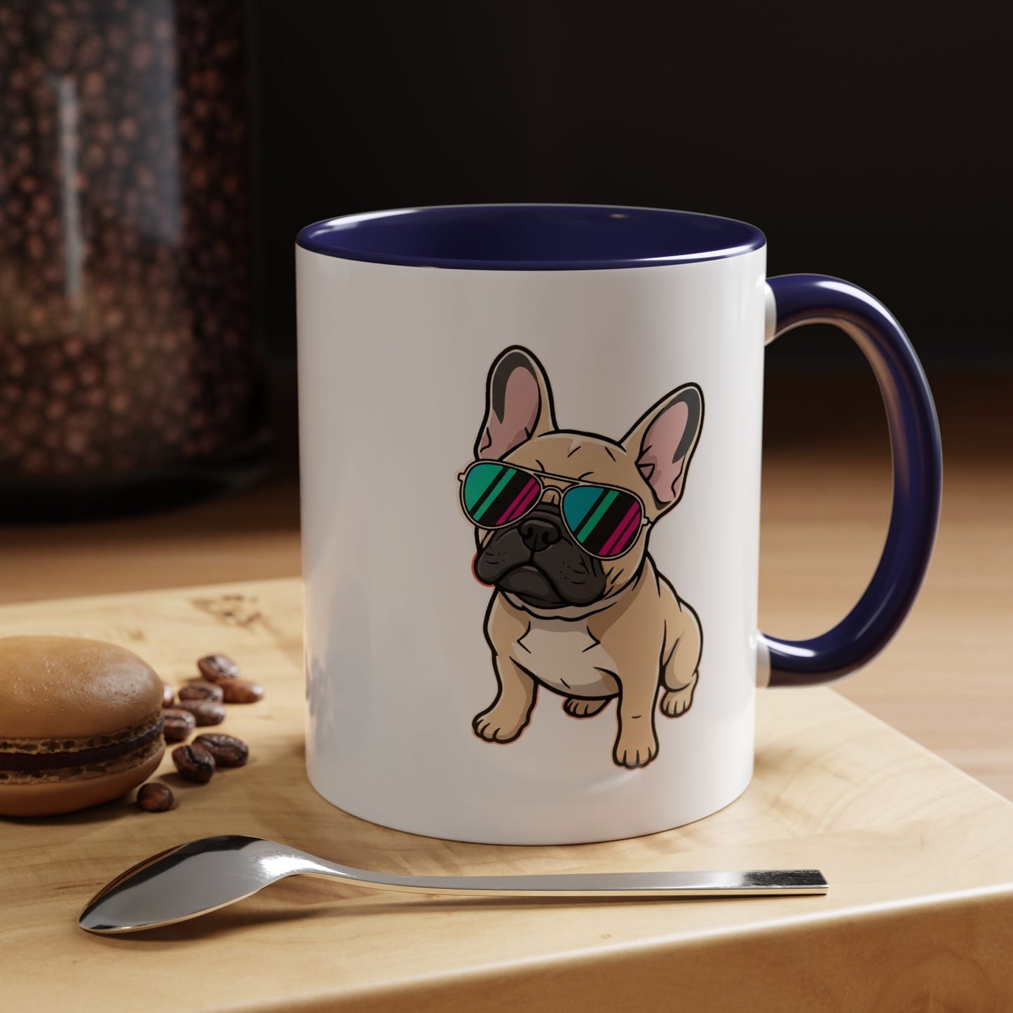 French Bulldog with Sunglasses - Color Accent Mug