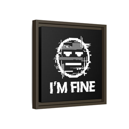 I’m Fine Glitched Smiley - Framed Canvas