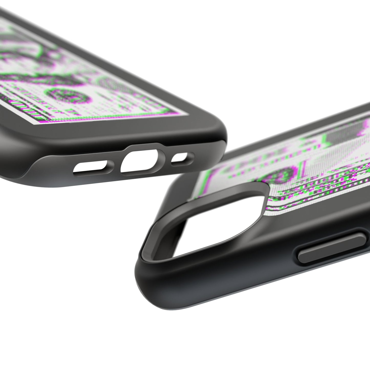100 Dollars Bill - Green/Magenta Glitch - Magnetic Phone Case