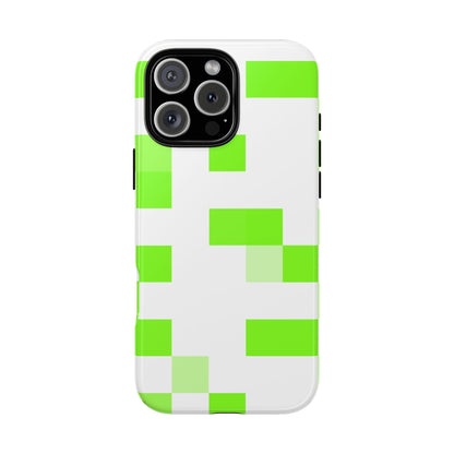 Lime Green Pixel Grid - Phone Case