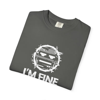 I’m Fine Glitched Smiley - T-Shirt