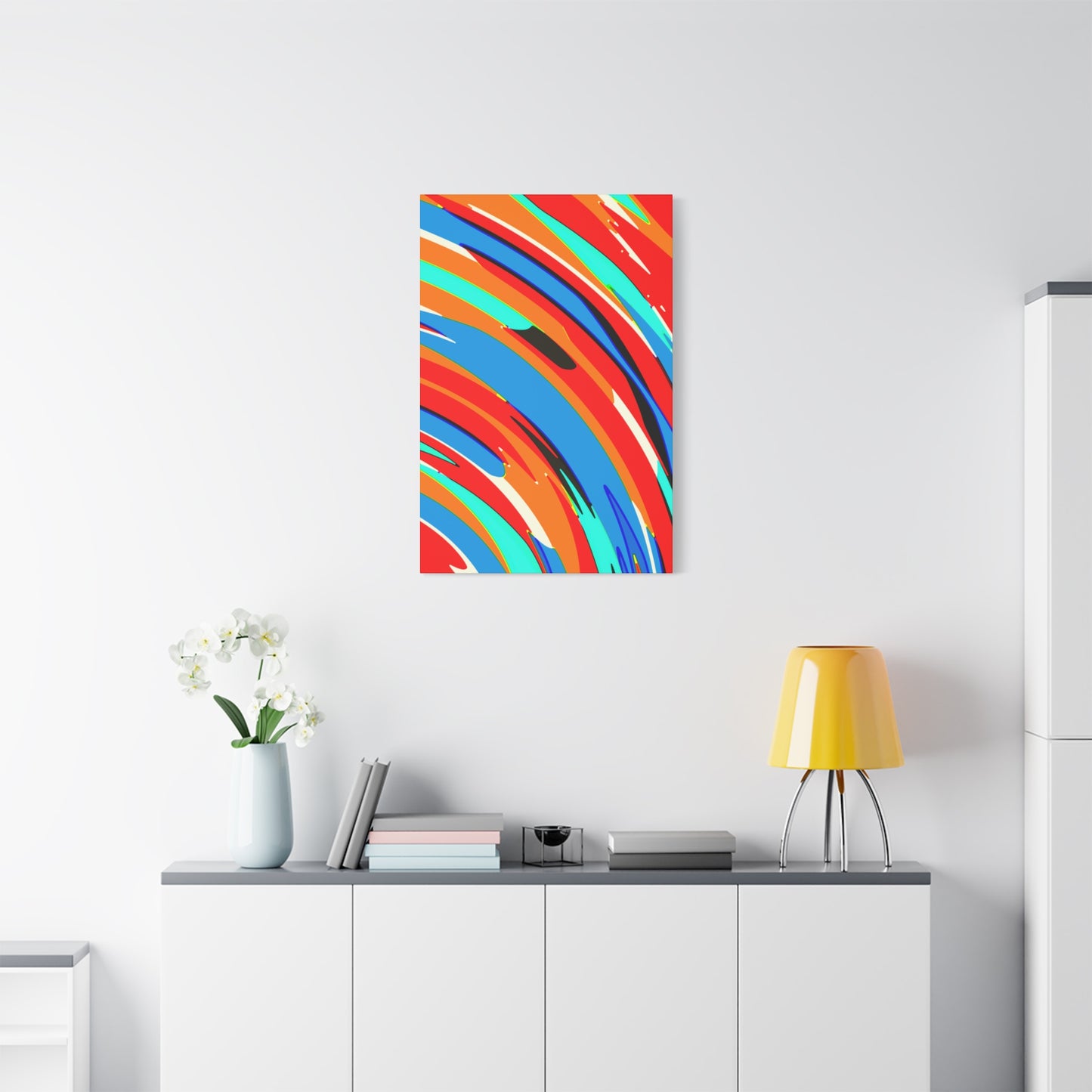 Abstract Rainbow Swirl Arc - Canvas