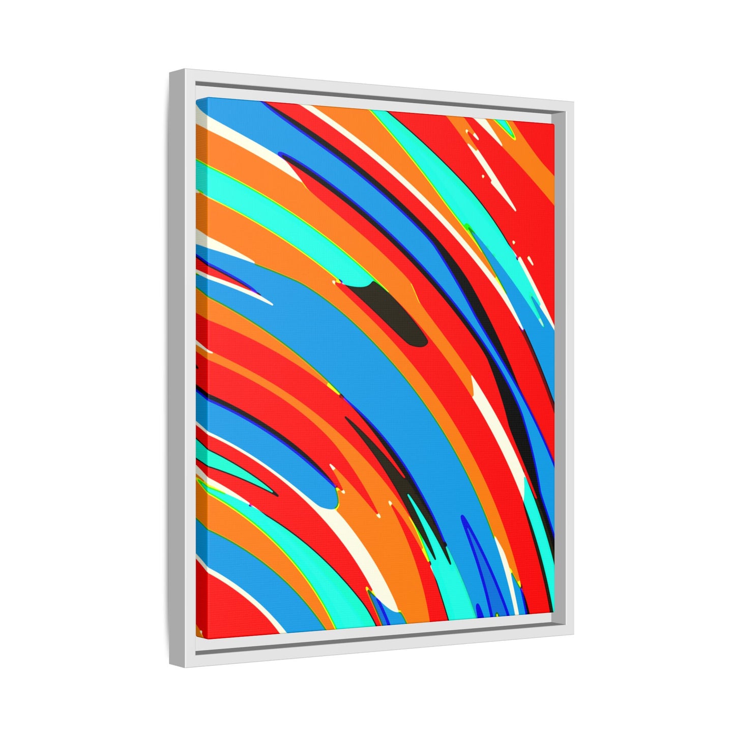 Abstract Rainbow Swirl Arc - Framed Canvas
