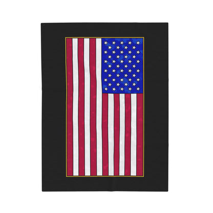 New Glory American Flag (Gold Edge Edition) - Plush Blanket