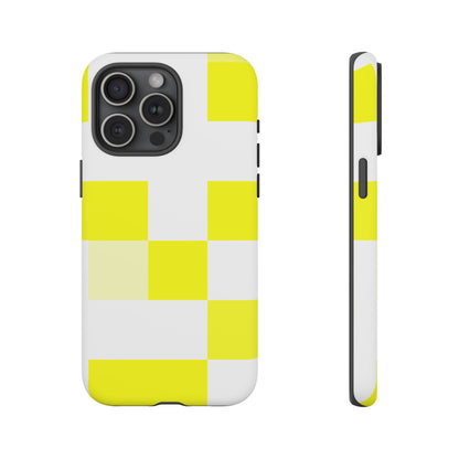 Yellow Pixel Grid - Phone Case