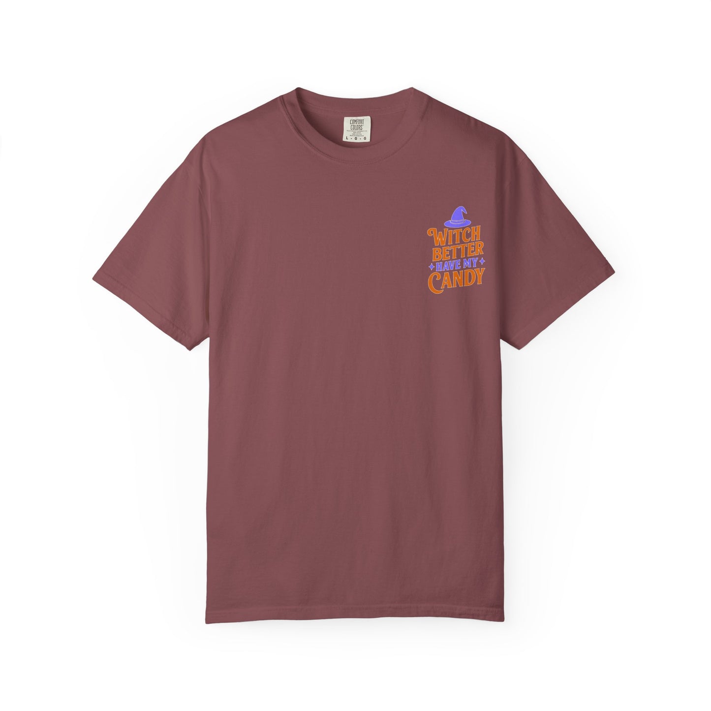 Halloween Candy T-shirt, Unisex Garment-Dyed T-shirt, Spooky Season Apparel, Fall Fashion, Trick or Treat Shirt, Cute Halloween Tee