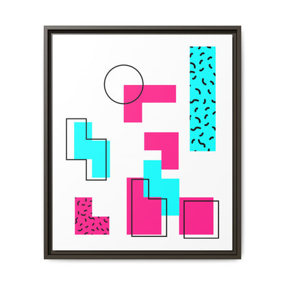 Retro Geometric Vibes - Framed Canvas